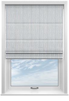 Vintage Stripe, Cool Grey - Motorised Roman Blind